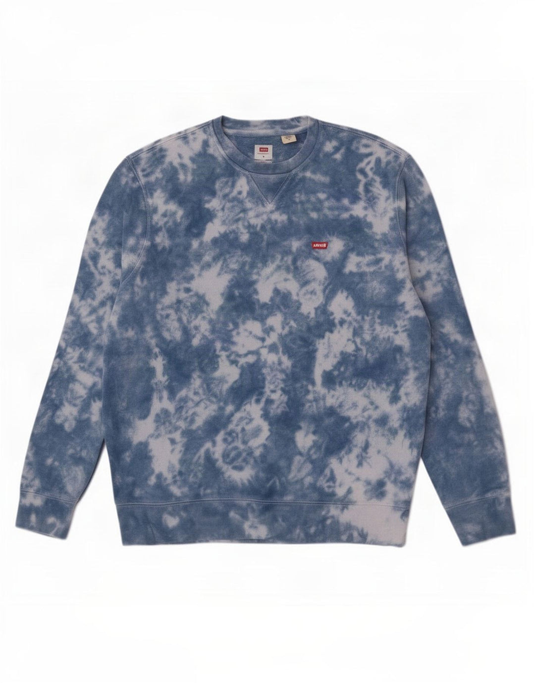 Levi's Herre Standard Fit Sweatshirt Jumper Medium Blue Tie Dye Bomuld