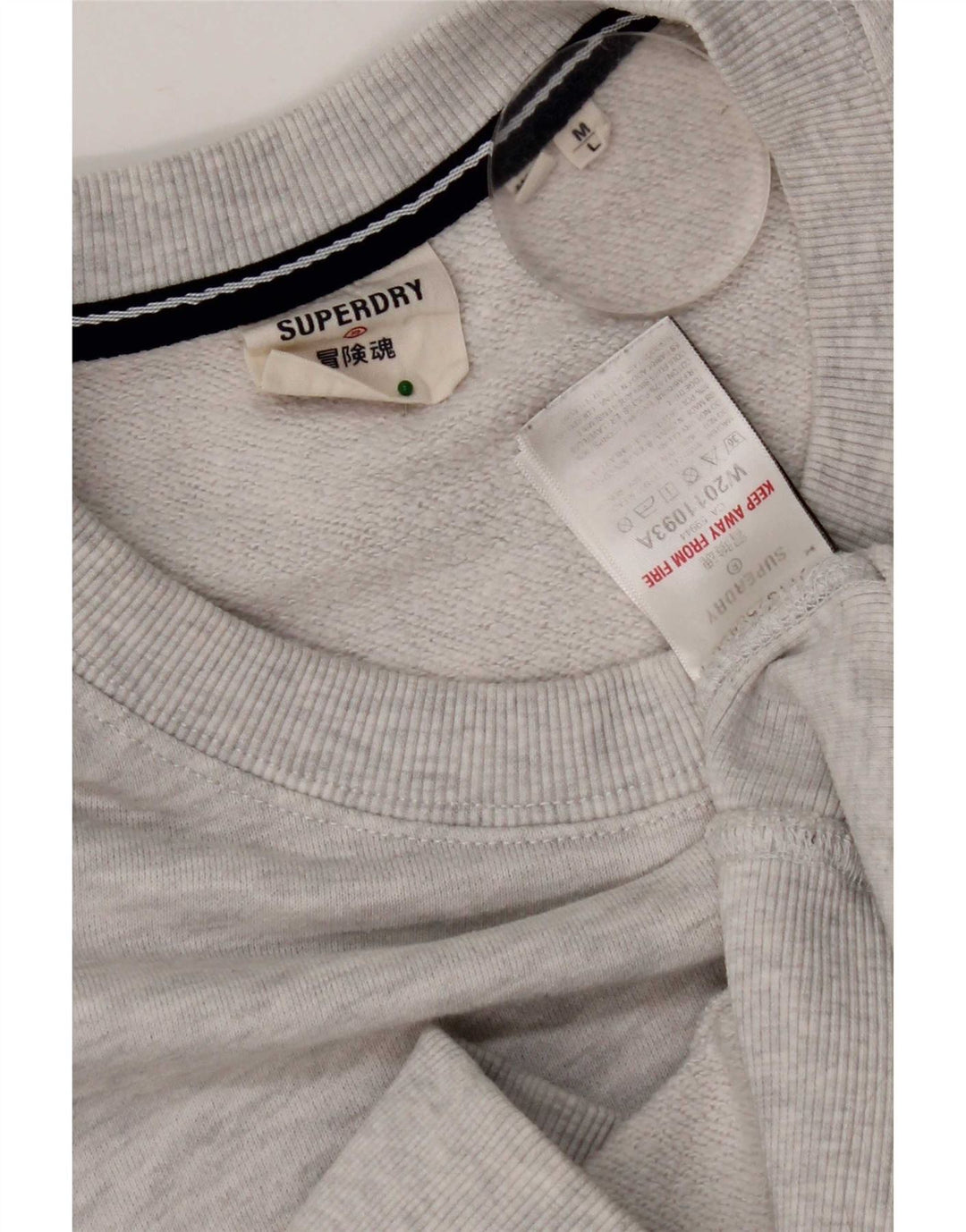 Superdry Loose Fit Sweatshirt Jumper Medium Grey Flecked Bomuld