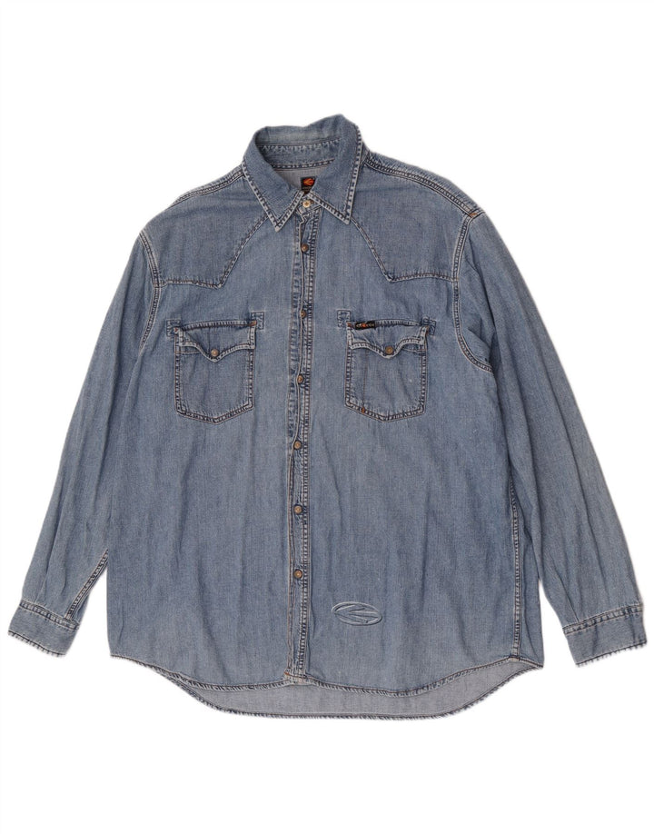Energie Herre Denim Shirt 2XL Blå Bomuld
