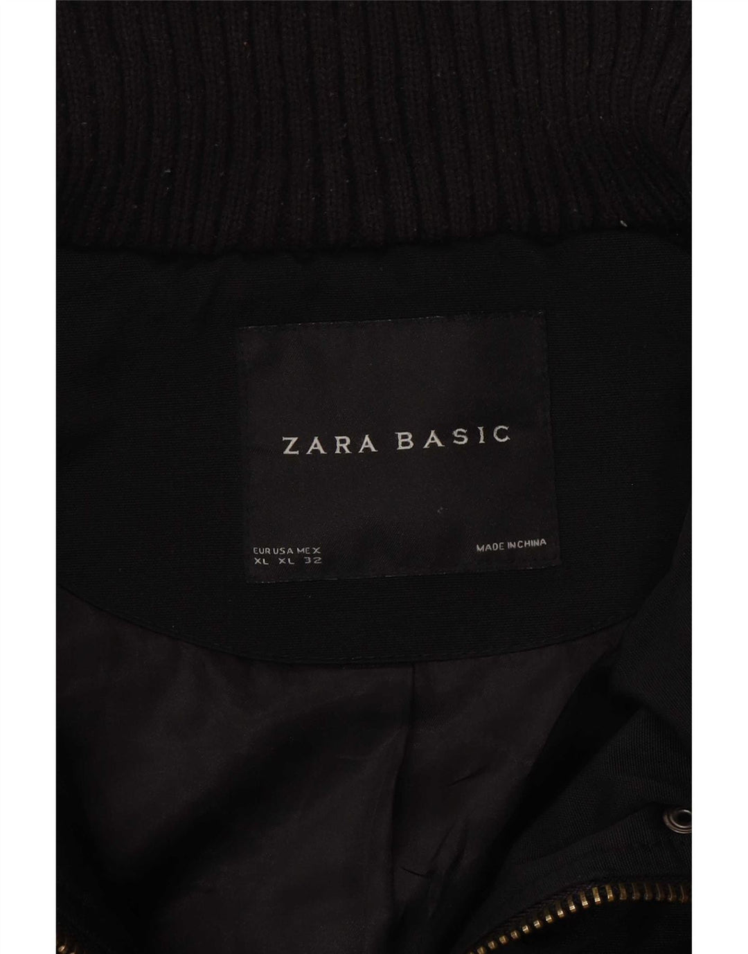 Zara polstret jakke til kvinder UK 18 XL Sort