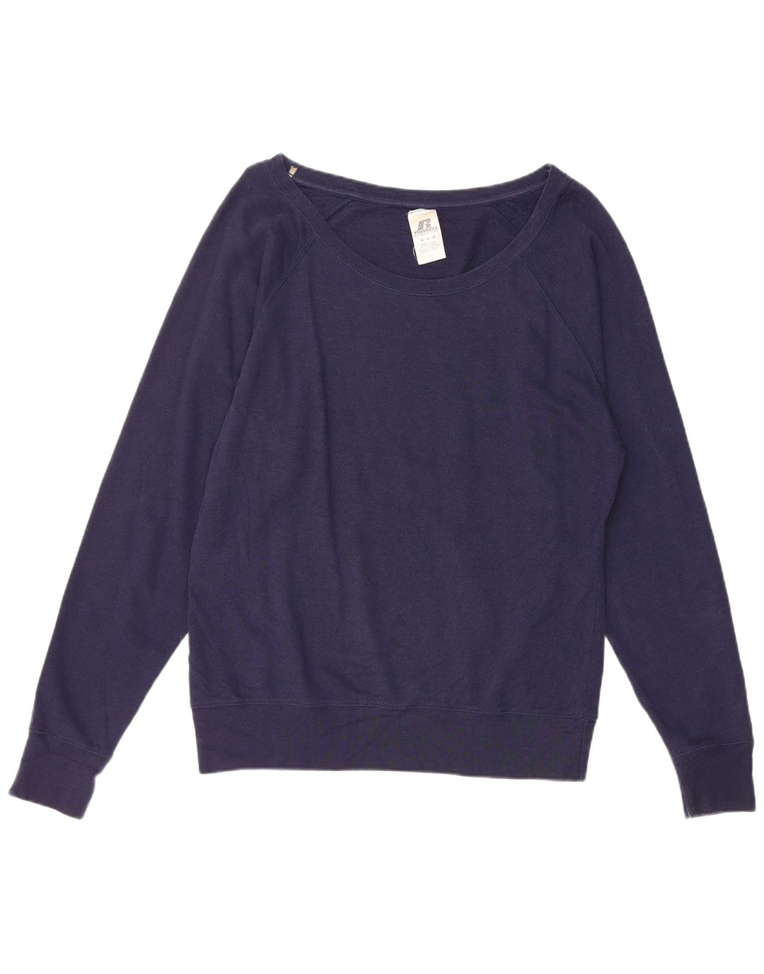 RUSSELL ATHLETIC Dame Sweatshirt Jumper UK 14 Medium Navyblå Bomuld