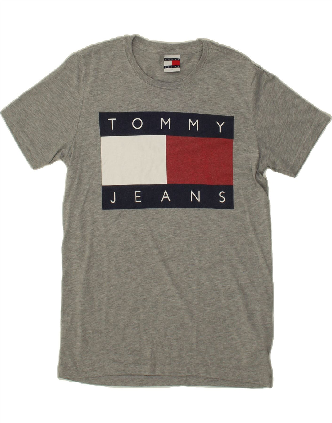 TOMMY HILFIGER Mens Graphic T-Shirt Top Medium Grey Vintage Tommy Hilfiger and Second-Hand Tommy Hilfiger from Messina Hembry 