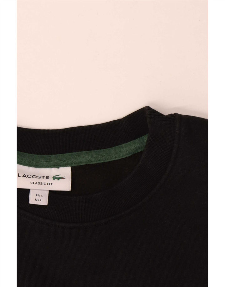 Lacoste Herre Grafisk Sweatshirt Jumper Størrelse 5 Stor Sort Colourblock