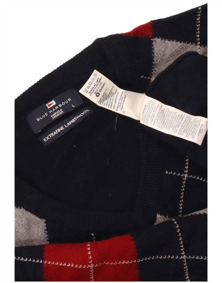 Marks & Spencer Herre Blue Harbor V-hals sweater Large Navy Blue