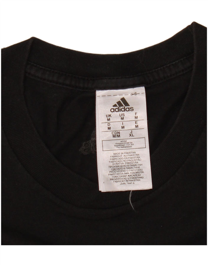 Adidas Herre grafisk T-shirt Top Medium Sort Bomuld