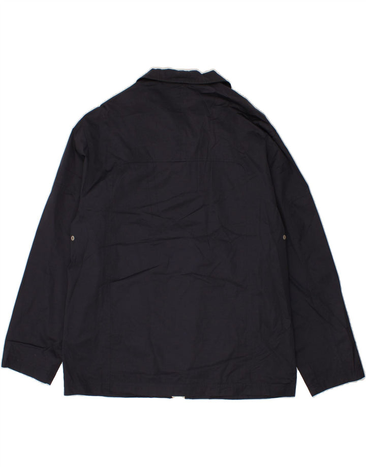 DOCKERS Mens Windbreaker Jacket UK 42 XL Navy Blue Cotton Vintage Dockers and Second-Hand Dockers from Messina Hembry 