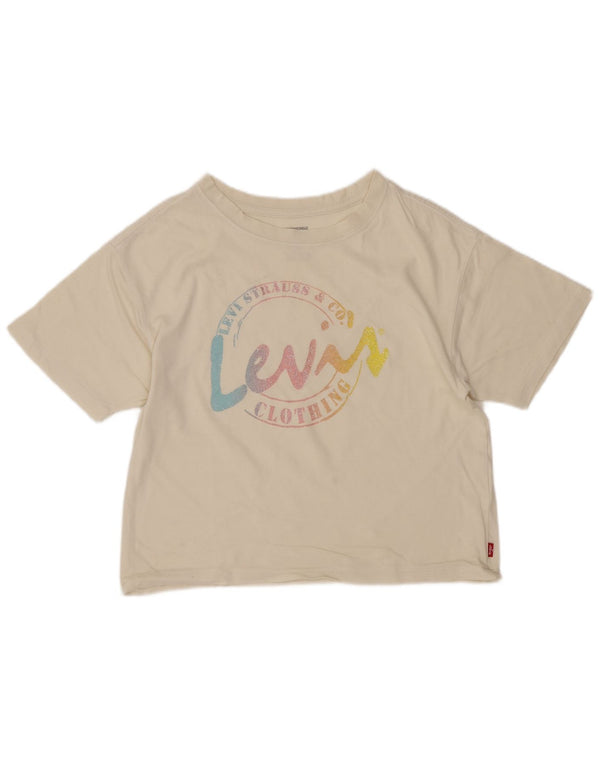 Levi's Girls Crop Grafisk T-Shirt Top 11-12 år Off White