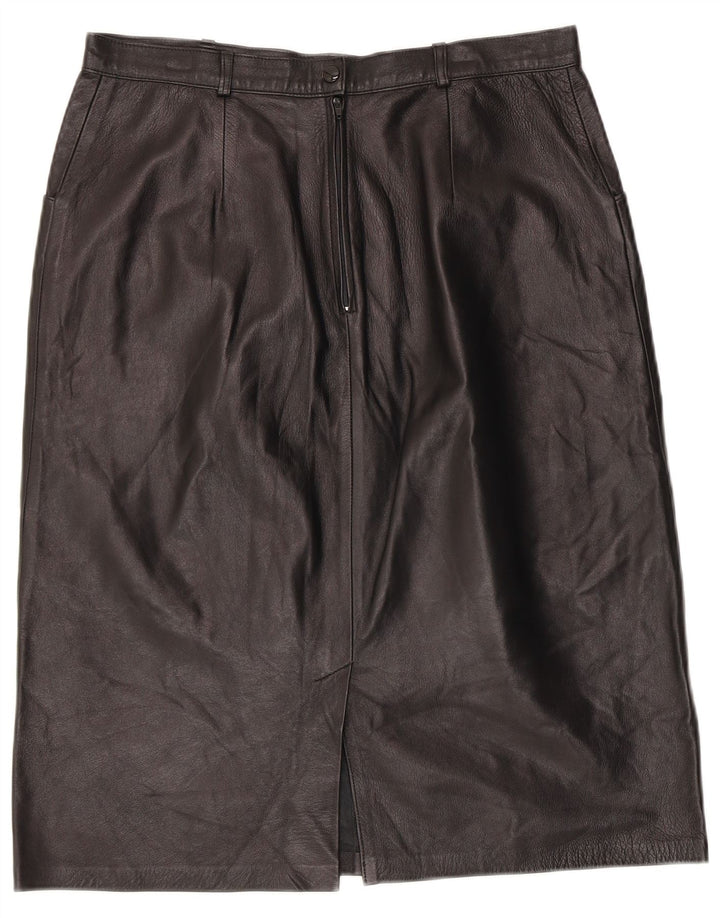 Vintage lædernederdel til kvinder W32 Large Black