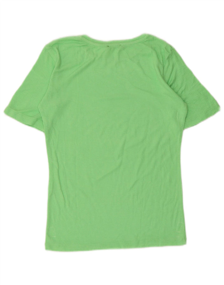 Zara Dame T-Shirt Top UK 8 Lille Grøn