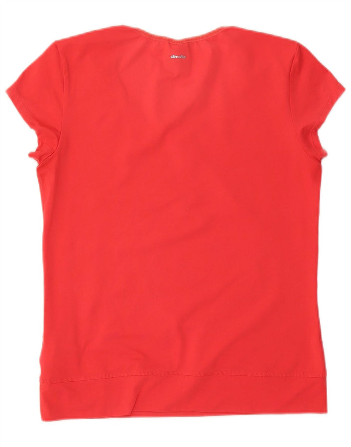 ADIDAS Dame Climalite T-Shirt Top UK 12/14 Medium Rød Polyester