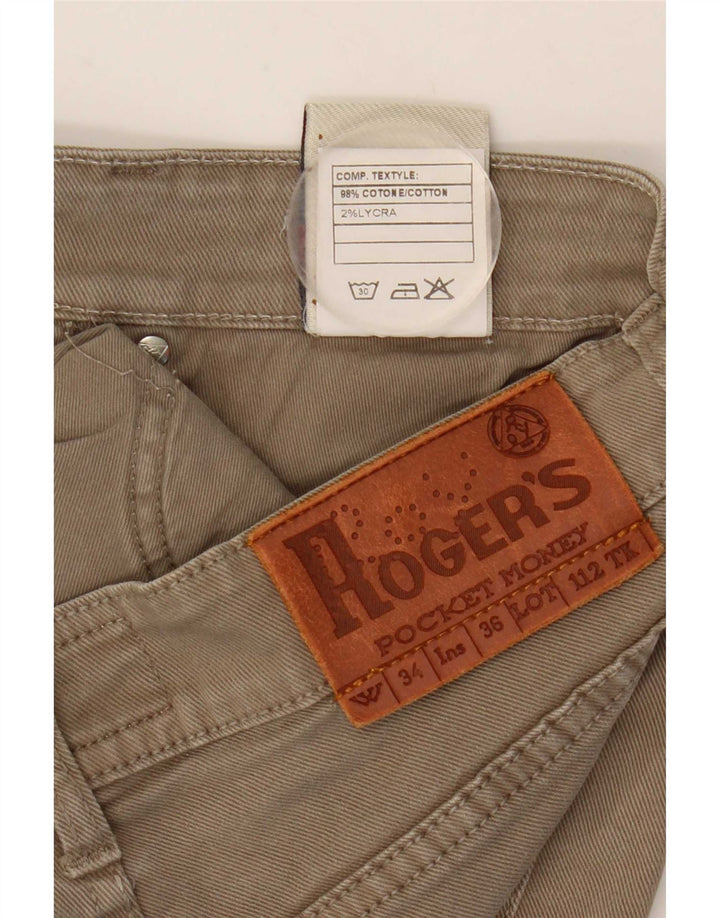 Roy Rogers Dame Slim Jeans W34 L33 Beige Bomuld