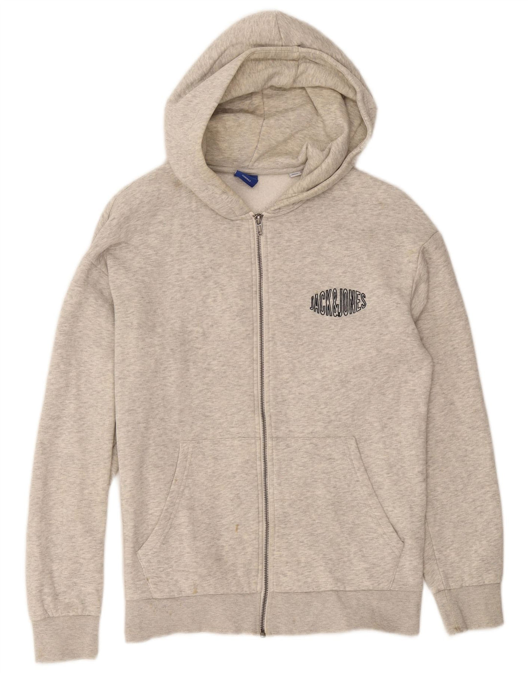 JACK & JONES Hættetrøje med lynlås til mænd Medium Grå Flecked Bomuld