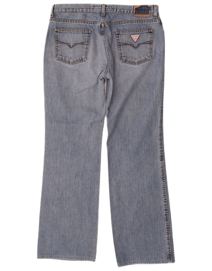 Guess Men Distressed Straight Jeans W34 L31 Blå