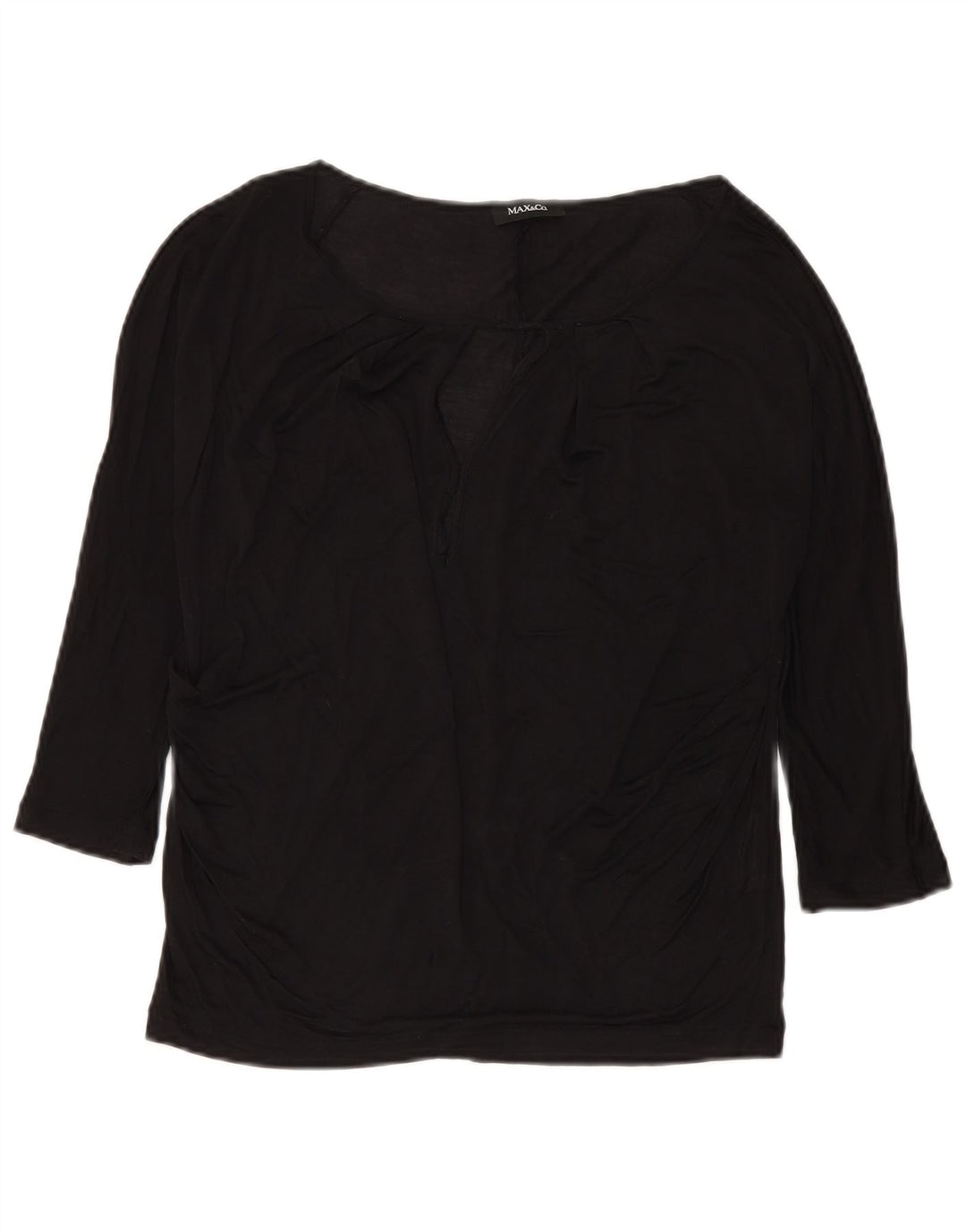 Max & Co. Dame Top 3/4 ærmer UK 14 Medium Sort Silke