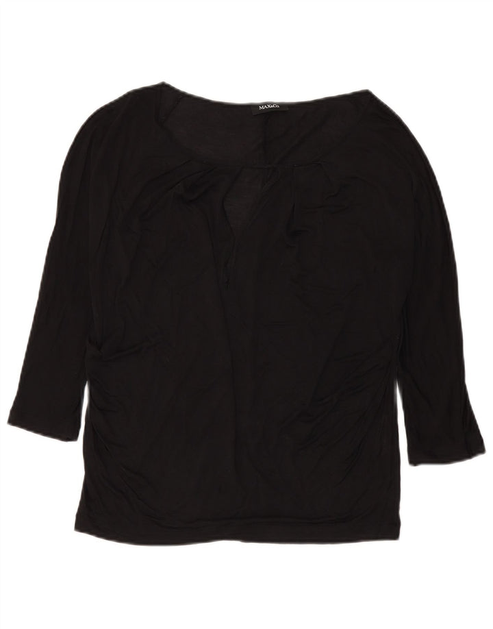 Max & Co. Dame Top 3/4 ærmer UK 14 Medium Sort Silke