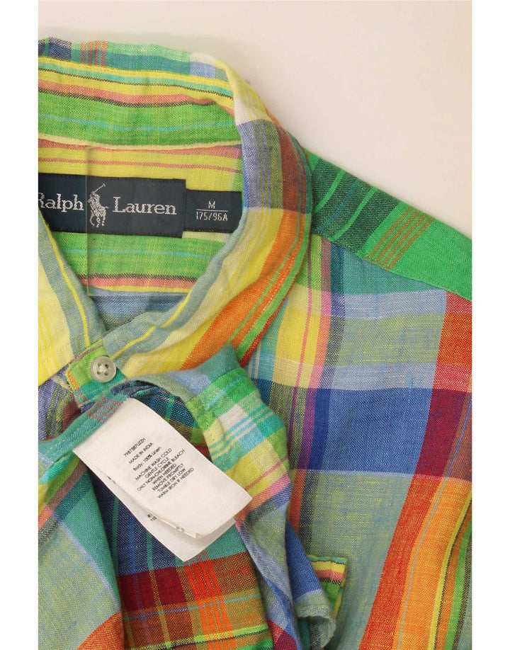 Ralph Lauren Kortærmet Herreskjorte Medium Flerfarvet Plaid Linen