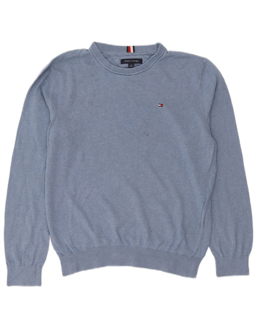 Tommy Hilfiger Herre Crew Neck sweater mellemblå bomuld