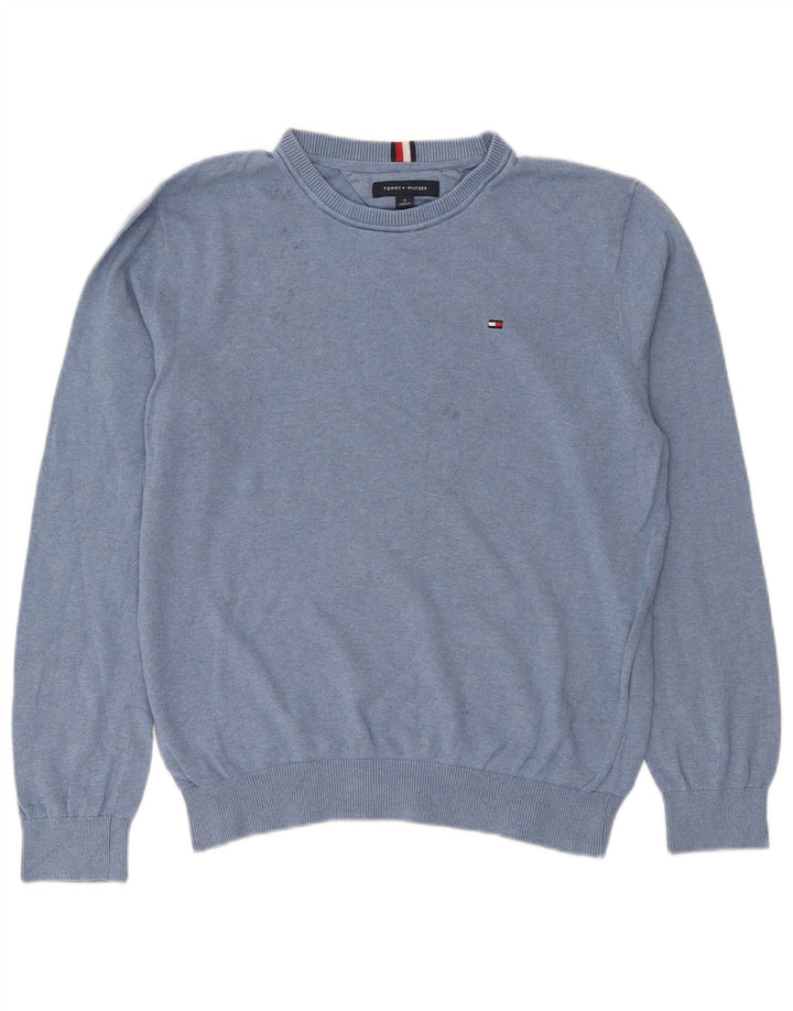 Tommy Hilfiger Herre Crew Neck sweater mellemblå bomuld