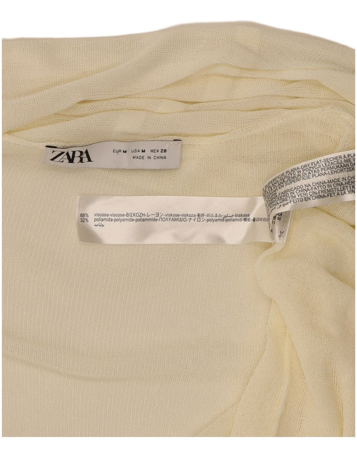 Zara Dame Oversized Longline Åben Cardigan Sweater UK 14 Medium Off White