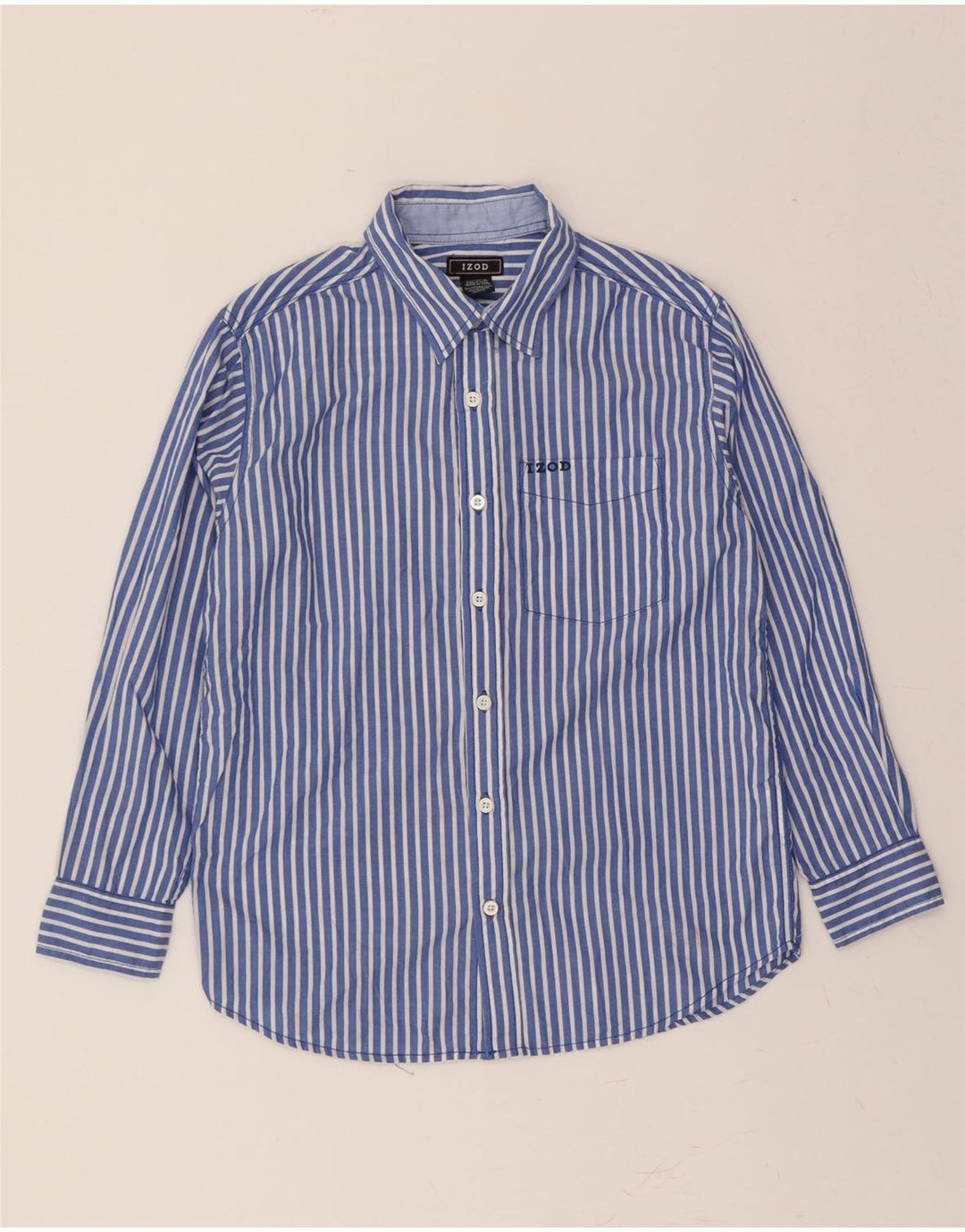 IZOD Boys Shirt 12-13 Years XL Blue Striped Cotton Vintage Izod and Second-Hand Izod from Messina Hembry 