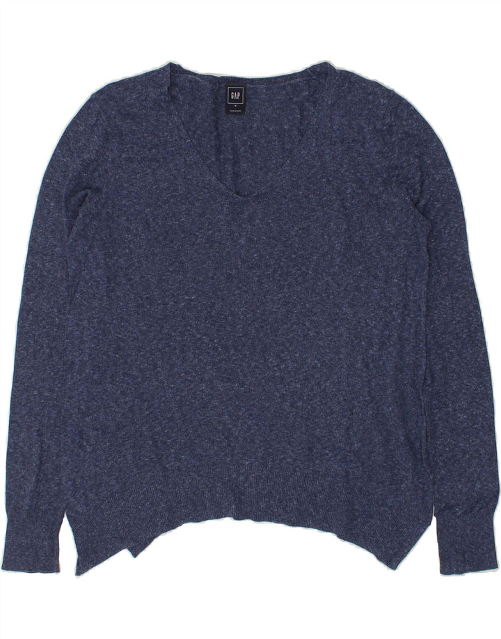 GAP Womens V-Neck Jumper Sweater UK 14 Medium Navy Blue Vintage Gap and Second-Hand Gap from Messina Hembry 