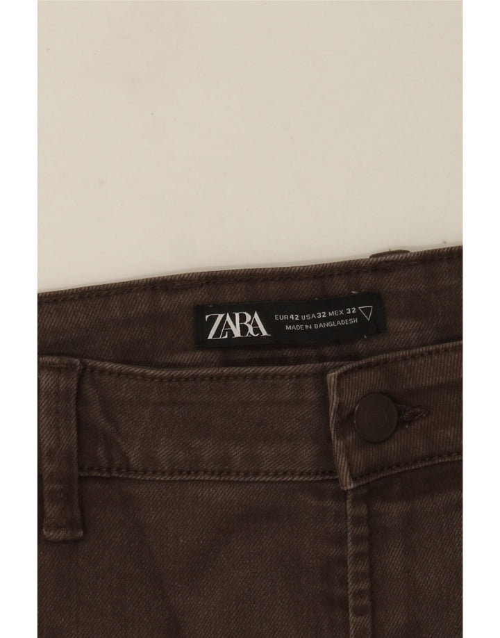 Zara Straight Jeans til mænd EU 42 Large W32 L27 Brun