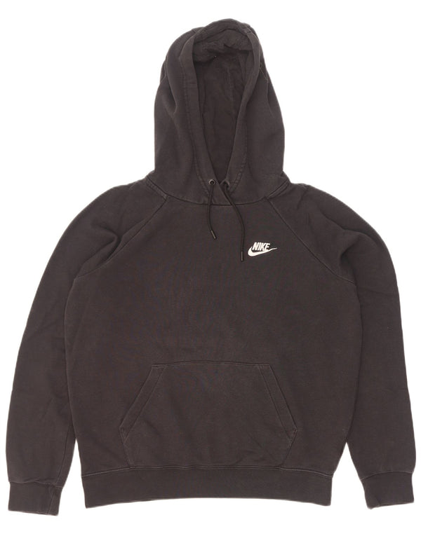 Nike Dame Oversized Hoodie Jumper UK 10 Small Black Bomuld