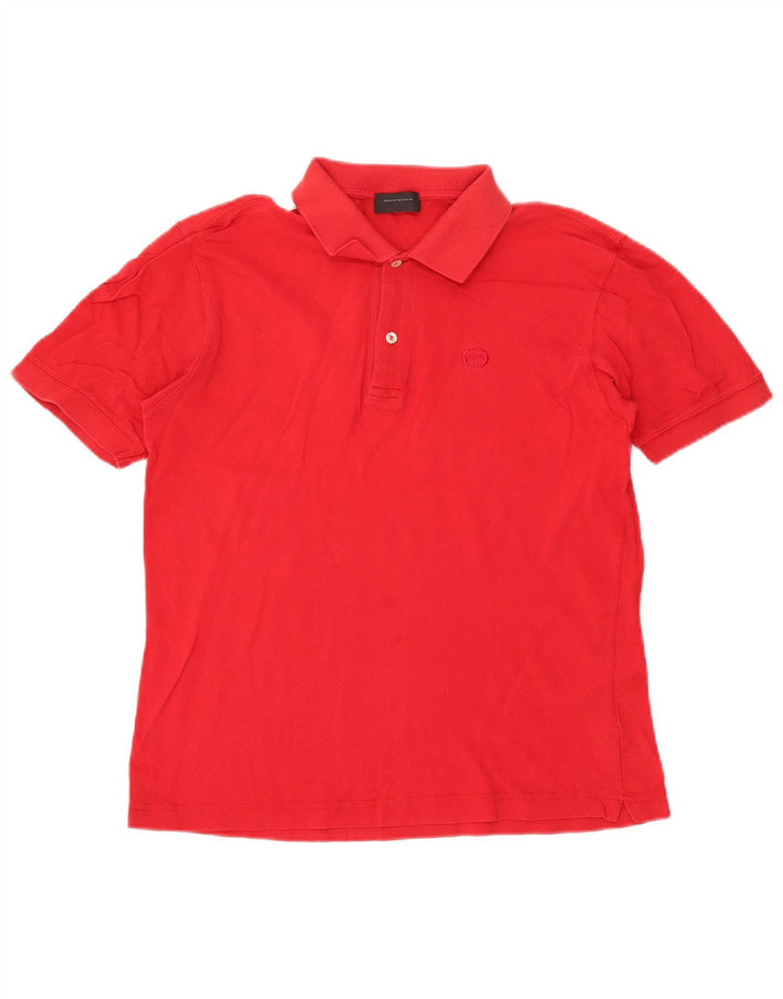 Sergio Tacchini Mens Polo Shirt Medium Red Cotton