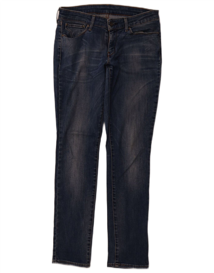 LEVI'S Womens Skinny Jeans W29 L32 Navy Blue Cotton