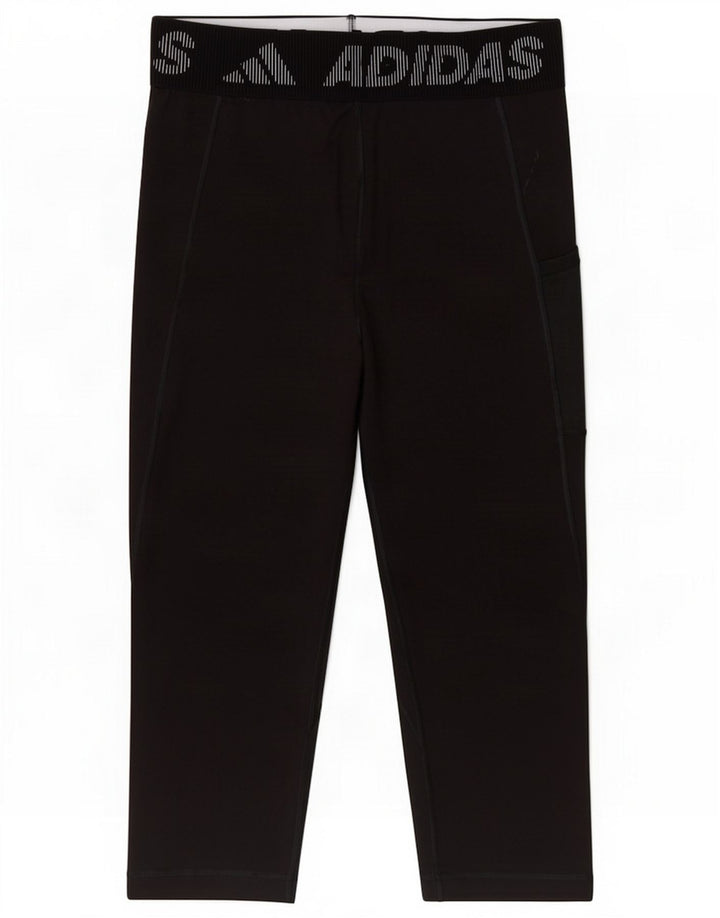 Adidas Womens Grafiske Capri Leggings UK 12/14 Medium Black Polyester