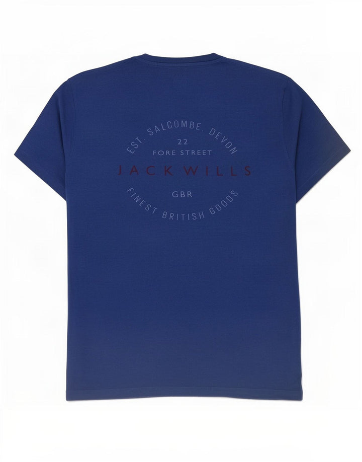 Jack Wills Herre grafisk T-shirt Top mellemblå bomuld
