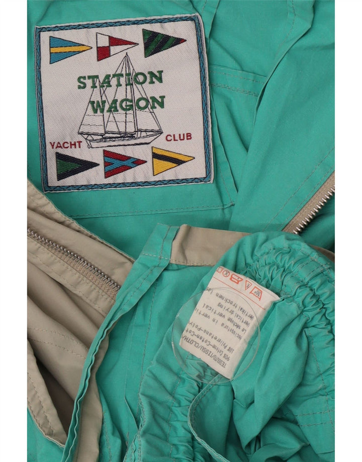 Vintage Herre Hooded Utility Jacket IT 48 Medium Grey Bomuld