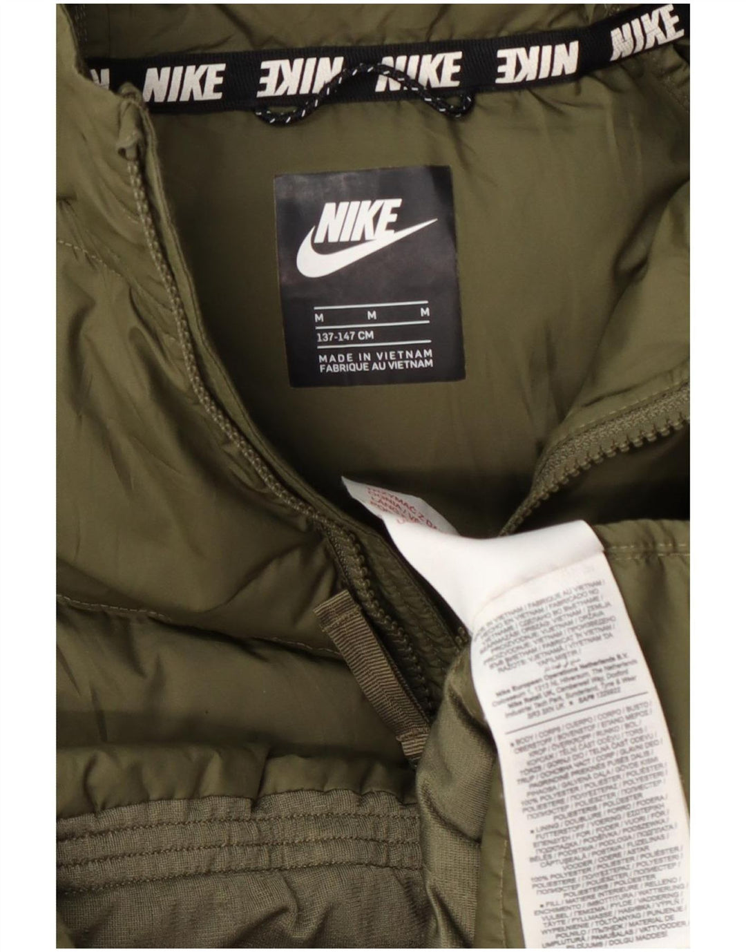 Nike drenge hættepolstret jakke 10-11 år Medium Khaki Polyester