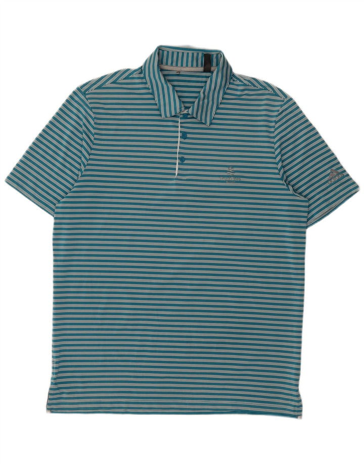 Adidas Poloskjorte til mænd, stor blå stribet polyester