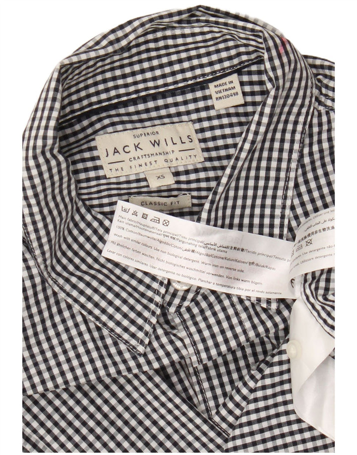 Jack Wills Herre Classic Fit skjorte XS Sort Gingham Cotton