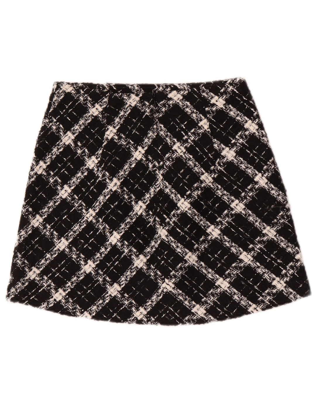 Zara Mini-nederdel til kvinder XS W24 Sort ternet