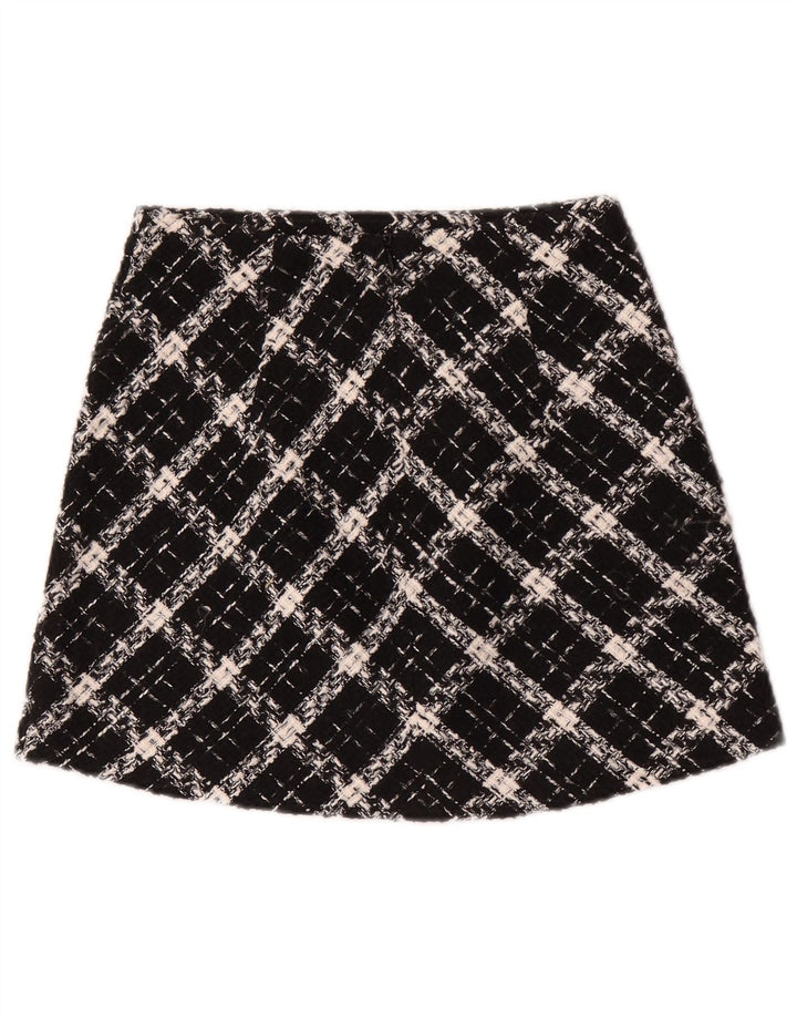 Zara Mini-nederdel til kvinder XS W24 Sort ternet