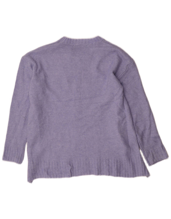 Marks & Spencer Womens Crew Neck Jumper Sweater UK 14 Medium Blue Acrylic