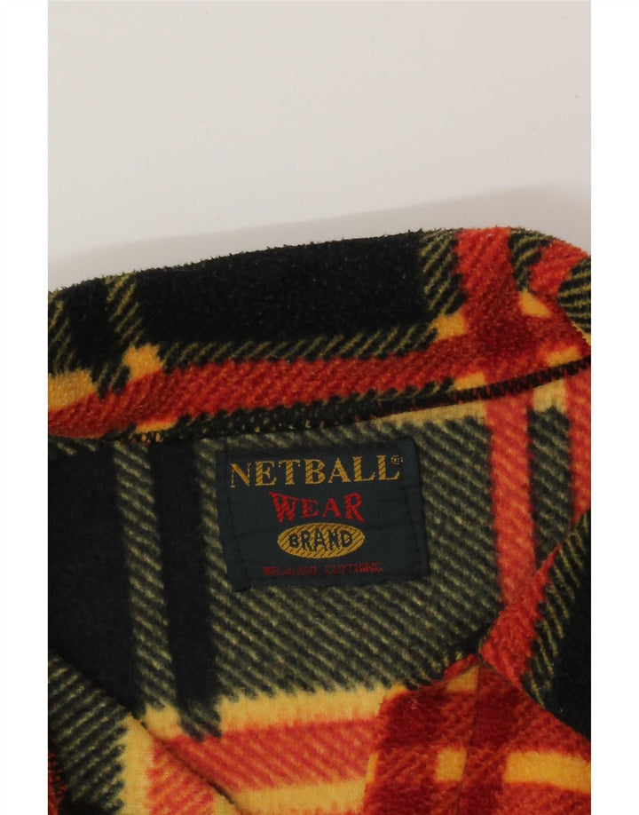 Vintage fleeceskjorte til mænd, stor flerfarvet plaid