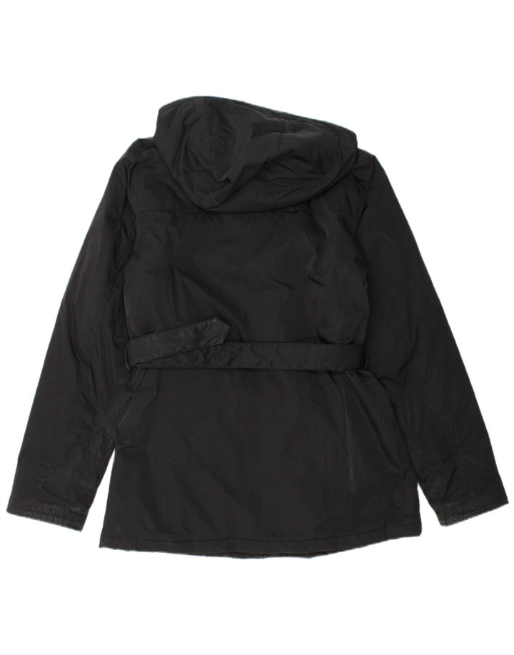 Woolrich Womens Hooded Utility Jacket UK 14 Medium Black Polyester