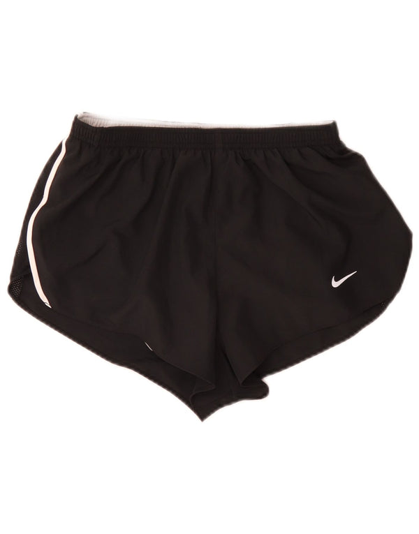 Nike Dame Dri Fit Sport Shorts UK 8 Small Black Polyester