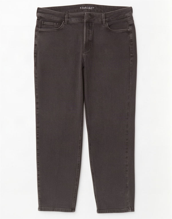Marks & Spencer Dame Straight Jeans UK 20 2XL W36 L28 Grå Bomuld