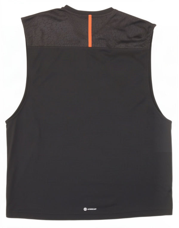 Adidas Mens Aeroready Slim Fit Vest Top XL Black Colourblock Polyester