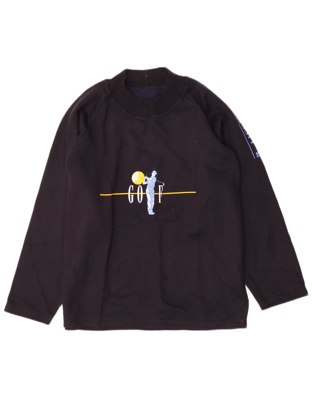 Vintage herre grafisk sweatshirt jumper XL marineblå akryl