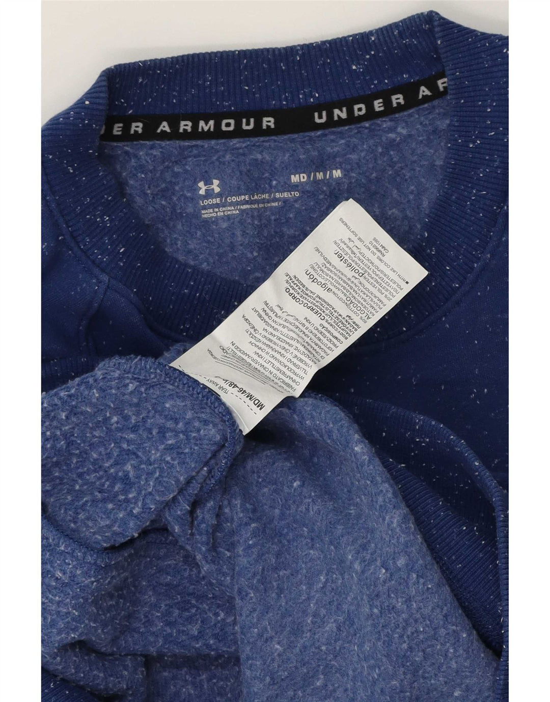 Under Armour Herre Sweatshirt Jumper Medium Blå Flecked Bomuld