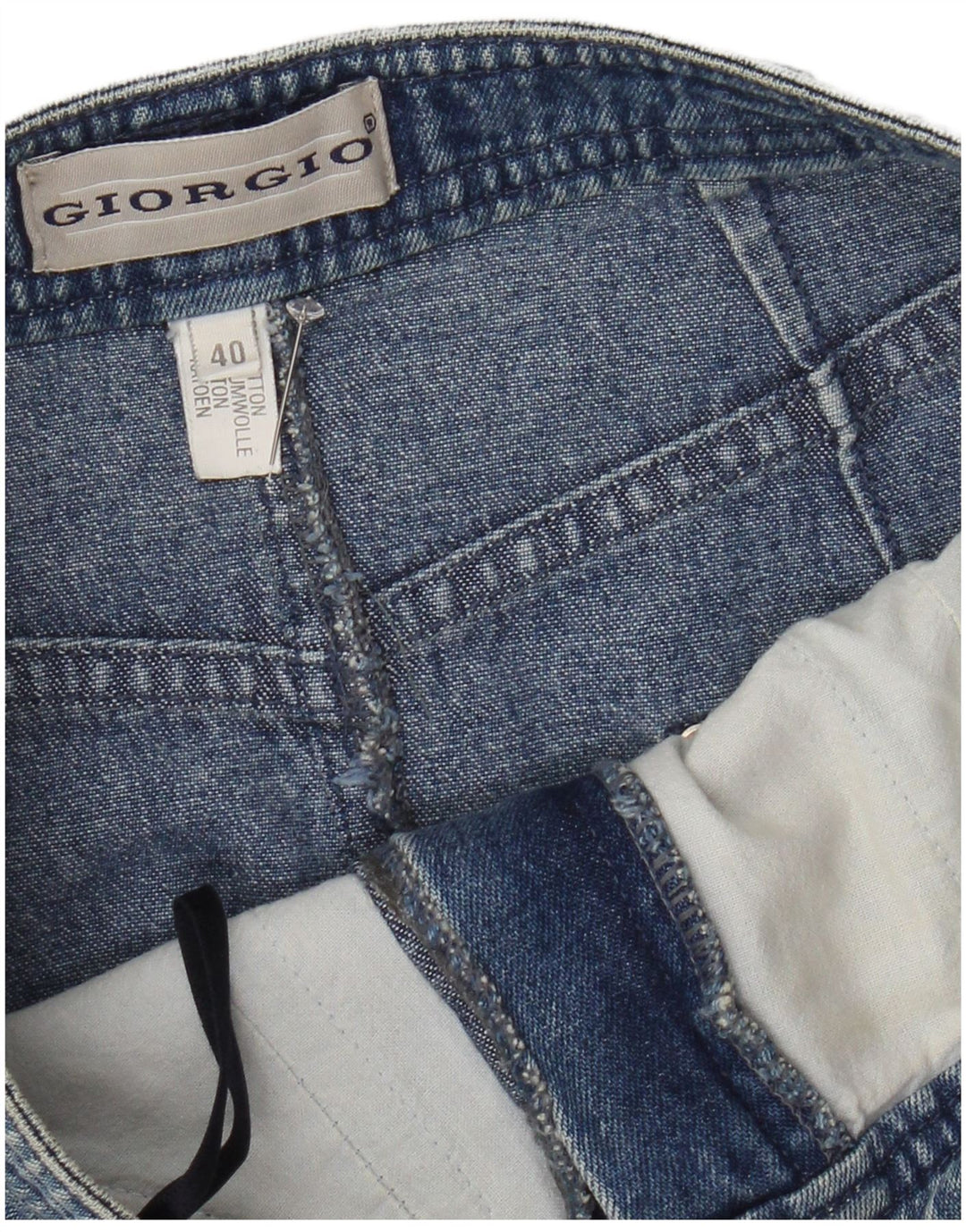 Vintage denimnederdel til kvinder EU 40 Medium W28 Blå bomuld