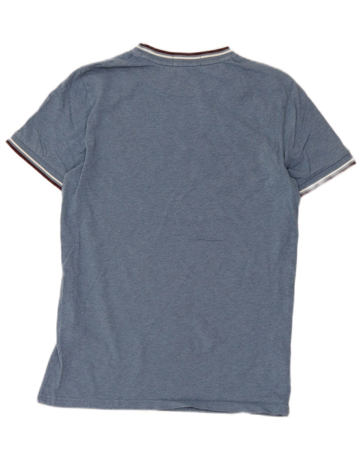 Fred Perry Herre T-Shirt Top Lille Blå Bomuld