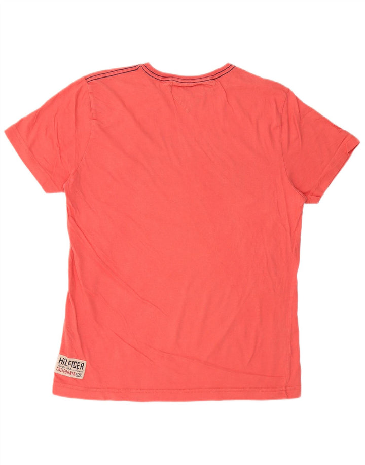 TOMMY HILFIGER Herre grafisk T-shirt Top Medium Pink Bomuld