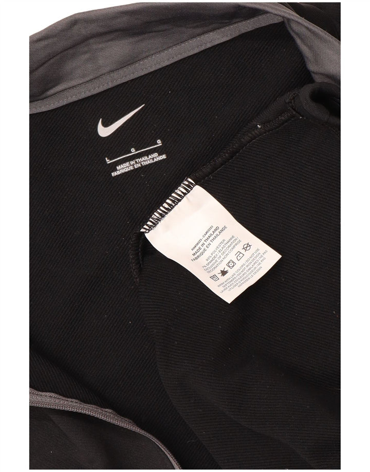 NIKE Pullover med lynlås til mænd, træningsdragt, stor sort polyester