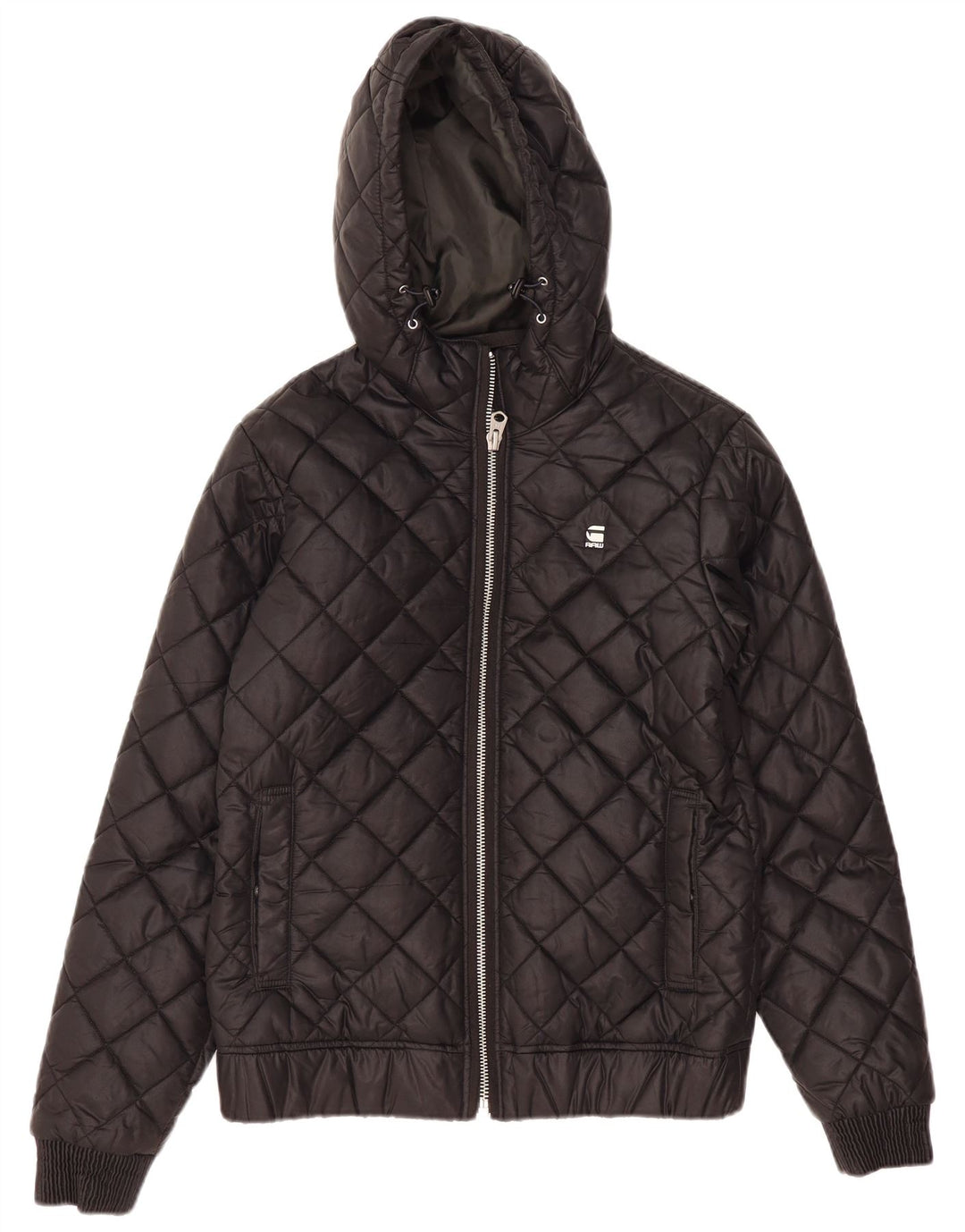 G-Star Herre Quiltet jakke med hætte UK 36 Small Black